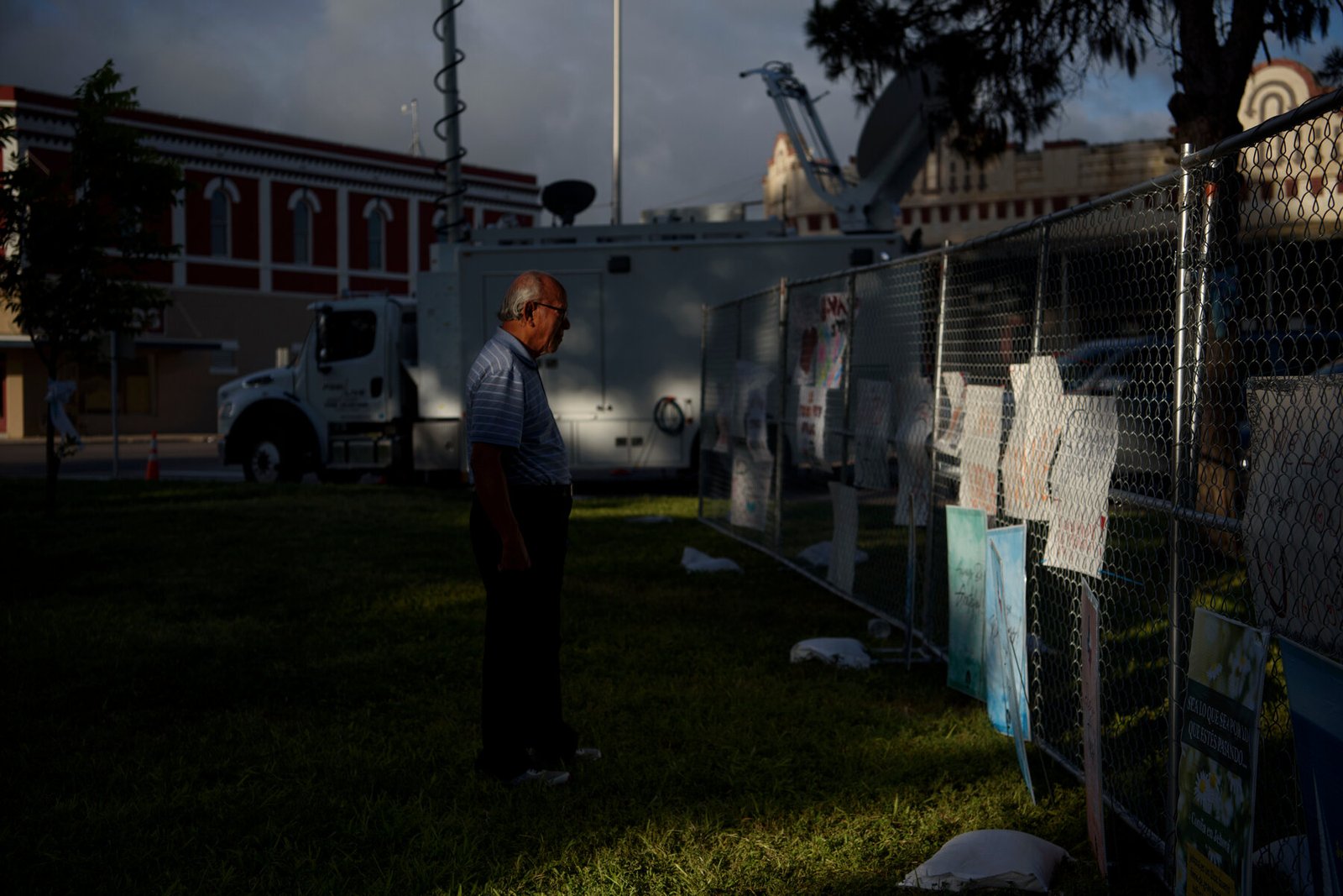 Donald Pinedo of San Antonio visited one of the memorials.